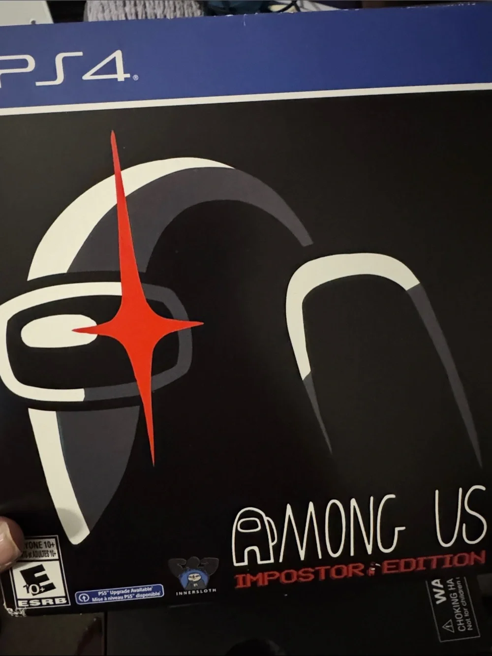 PS4 Among Us Impostor Edition Game & Plushy - Black & Red